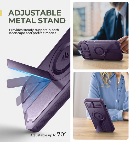 Dexnor Durable Case iPhone 14 Plus/ 15 Plus with Slide Camera Cover - Purple