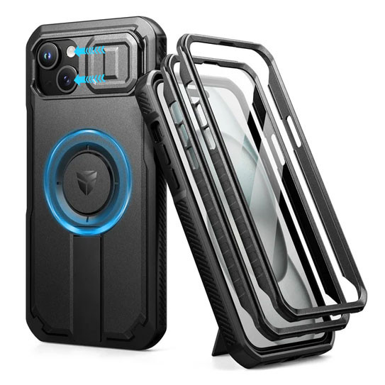 Dexnor Durable Case iPhone 14/13 with Slide Camera Cover - Black