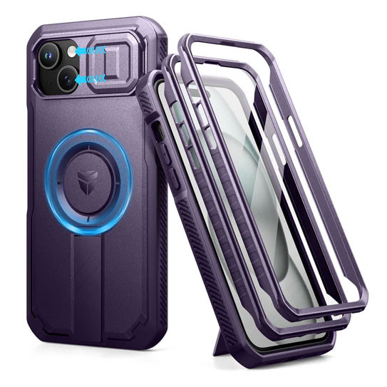 Dexnor Durable Case iPhone 14/13 with Slide Camera Cover - Purple