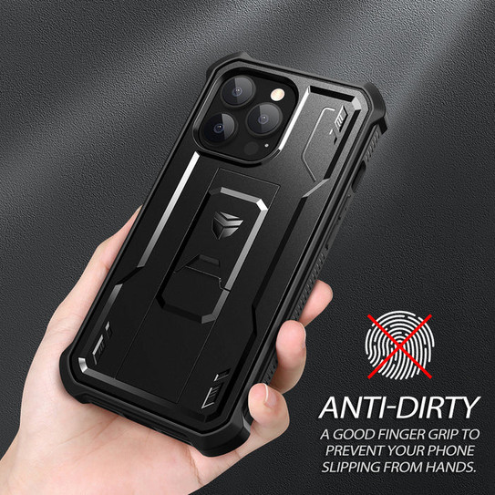 Dexnor Durable Case iPhone 13 Pro Max with Adjustable Kickstand- Black