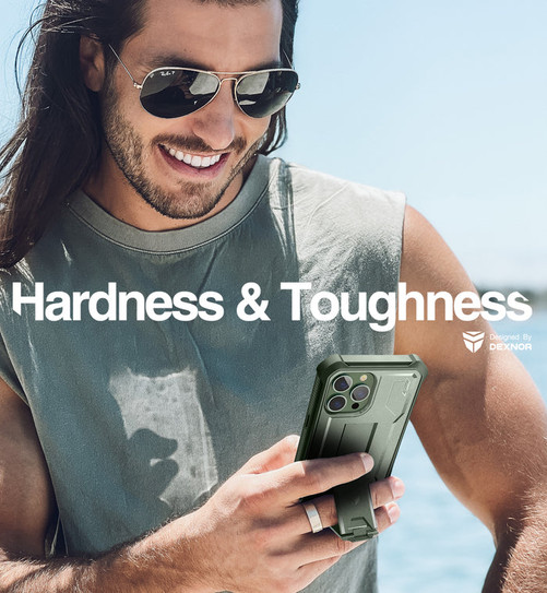 Dexnor Durable Case iPhone 13 Pro Max with Adjustable Kickstand - Green