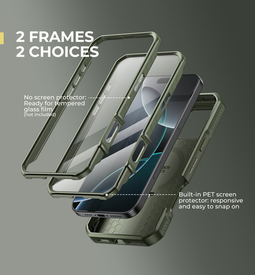 Dexnor Durable Case iPhone 12 Pro Max/13 Pro Max with Slide Camera Cover - Green