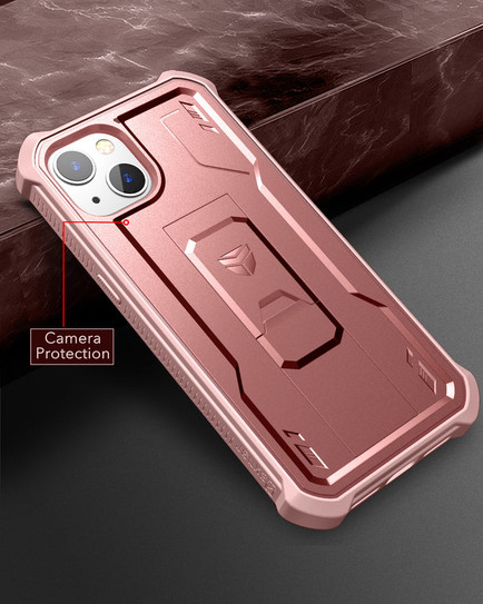 Dexnor Durable Case iPhone 13 Mini with Adjustable Kickstand - Pink