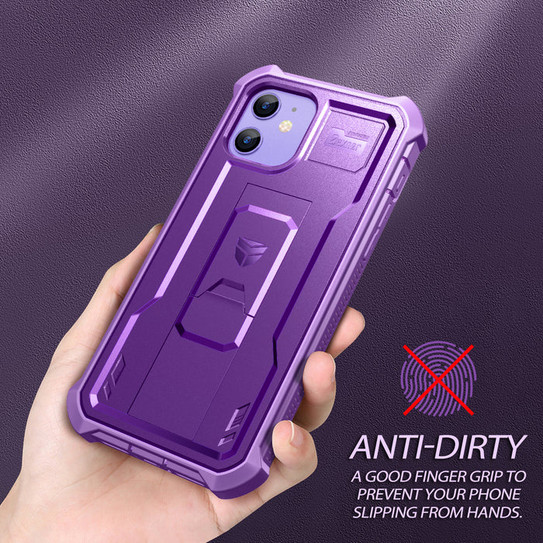 Dexnor Durable Case iPhone 12 Pro with Adjustable Kickstand - Purple