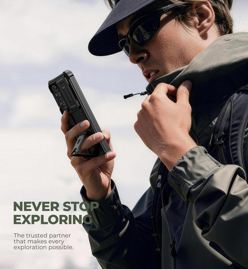 Dexnor Armor Shield MagSafe Case Samsung Galaxy S26 Ultra With Slide Camera Cover - Black