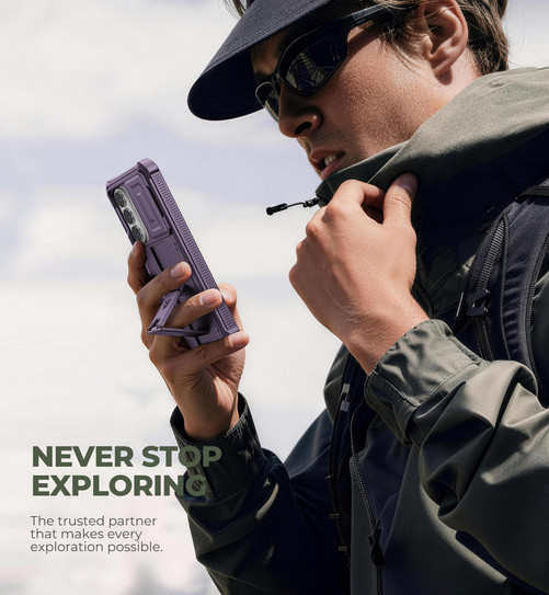 Dexnor Armor Shield MagSafe Case Samsung Galaxy S26+ Plus With Slide Camera Cover - Purple