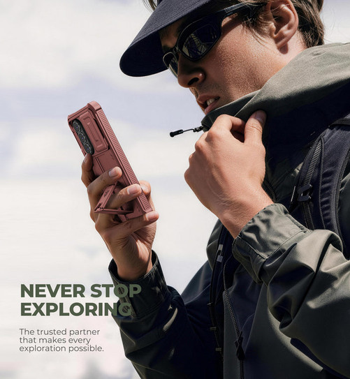 Dexnor Armor Shield MagSafe Case Samsung Galaxy S26+ Plus With Slide Camera Cover - Red