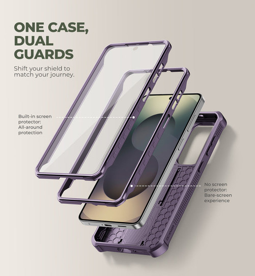 Dexnor Armor Shield MagSafe Case Samsung Galaxy S26 With Slide Camera Cover - Purple