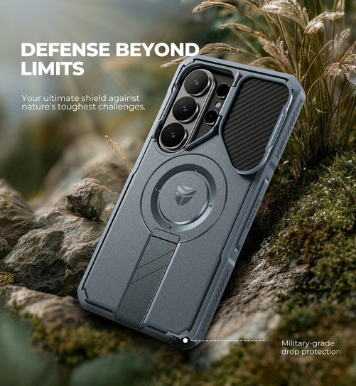 Dexnor Rugged Armor MagSafe Case Samsung Galaxy S25 Ultra With Camera Cover - Blue