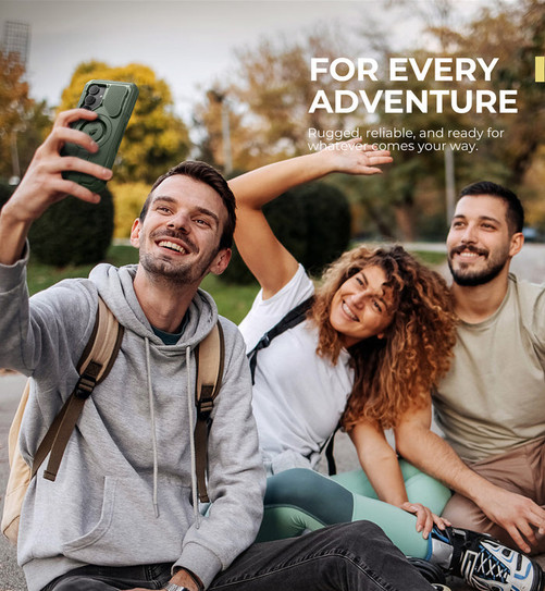 Dexnor Rugged Armor MagSafe Case Samsung Galaxy S25+ Plus With Camera Cover - Green