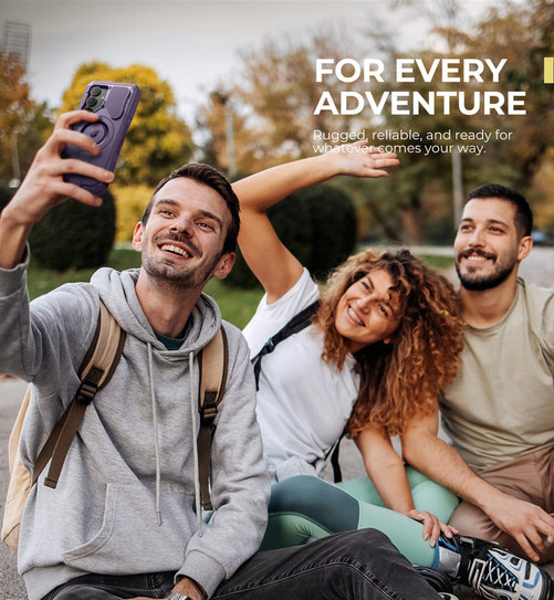 Dexnor Rugged Armor MagSafe Case Samsung Galaxy S25+ Plus With Camera Cover - Purple