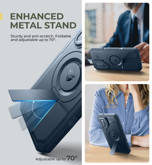 Dexnor Rugged Armor MagSafe Case Samsung Galaxy S25 With Camera Cover - Blue