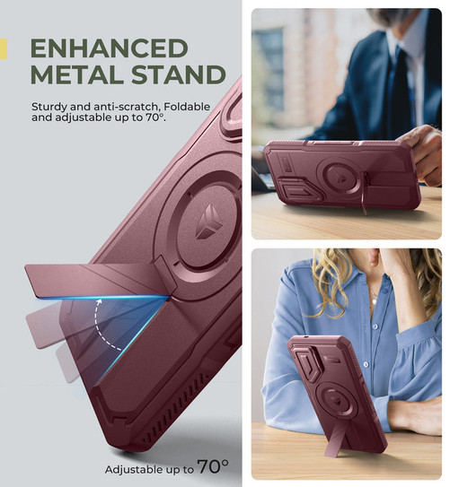 Dexnor Rugged Armor MagSafe Case Samsung Galaxy S25 With Camera Cover - Red