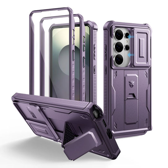 Dexnor Armor Shield Case Samsung Galaxy S25 Ultra With Slide Camera Cover - Purple