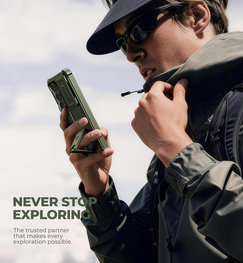 Dexnor Armor Shield Case Samsung Galaxy S25 Ultra With Slide Camera Cover - Green