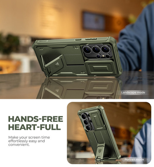 Dexnor Armor Shield Case Samsung Galaxy S25 Ultra With Slide Camera Cover - Green