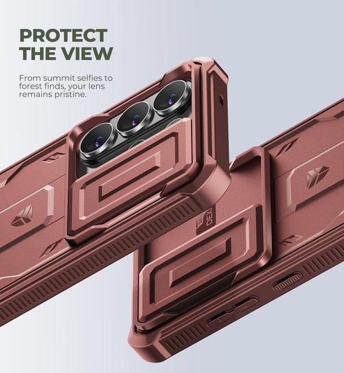 Dexnor Armor Shield Case Samsung Galaxy S25 Ultra With Slide Camera Cover - Red