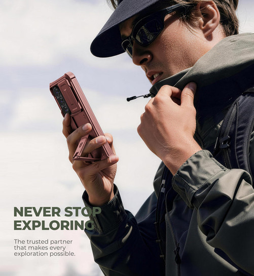 Dexnor Armor Shield Case Samsung Galaxy S25 Ultra With Slide Camera Cover - Red