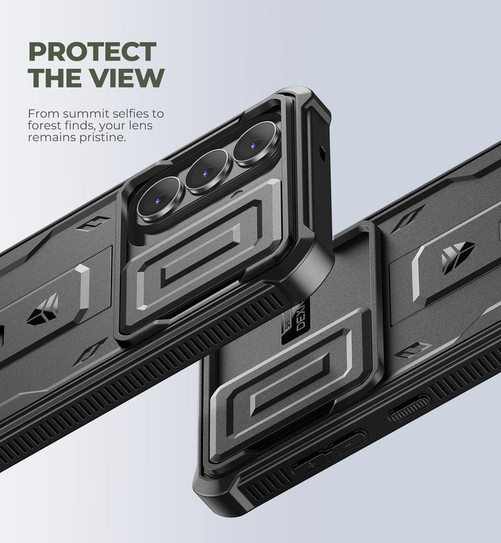 Dexnor Armor Shield Case Samsung Galaxy S25+ Plus With Slide Camera Cover - Black