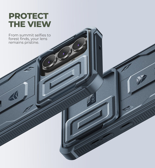 Dexnor Armor Shield Case Samsung Galaxy S25+ Plus With Slide Camera Cover - Blue