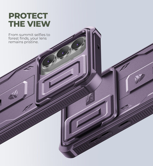 Dexnor Armor Shield Case Samsung Galaxy S25+ Plus With Slide Camera Cover - Purple