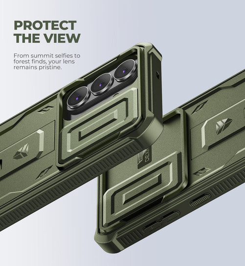Dexnor Armor Shield  Case Samsung Galaxy S25 With Slide Camera Cover - Green