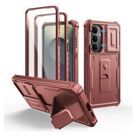 Dexnor Armor Shield MagSafe Case Samsung Galaxy S25 With Slide Camera Cover - Red