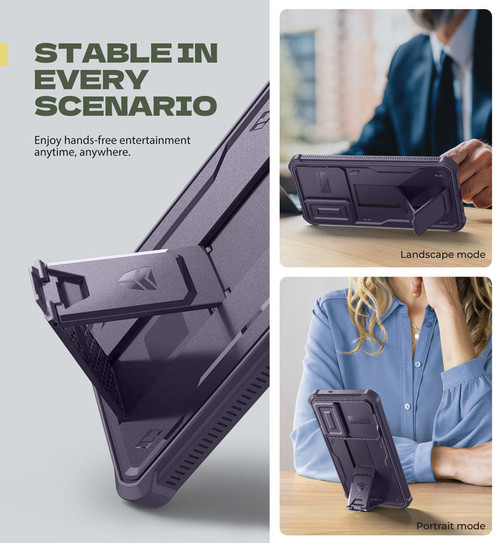 Dexnor Armor Shield Case Samsung Galaxy S25 Edge With Slide Camera Cover - Purple