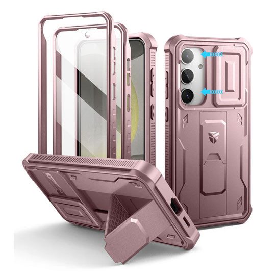 Dexnor Armor Shield MagSafe Case Samsung Galaxy S24 With Slide Camera Cover - Pink
