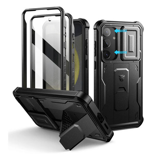 Dexnor Armor Shield MagSafe Case Samsung Galaxy S24 FE With Slide Camera Cover - Black