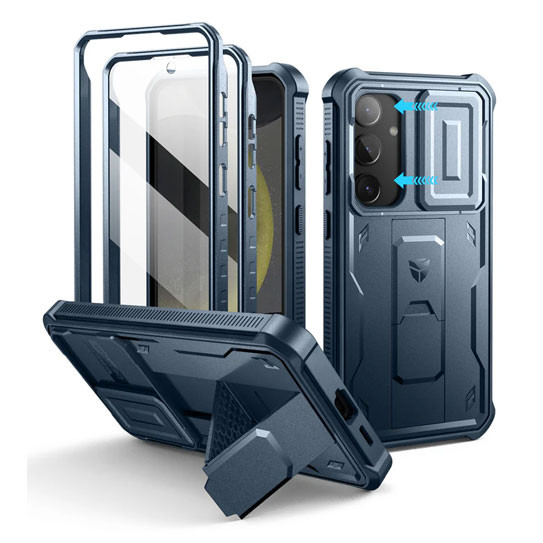 Dexnor Armor Shield MagSafe Case Samsung Galaxy S24 FE With Slide Camera Cover - Blue