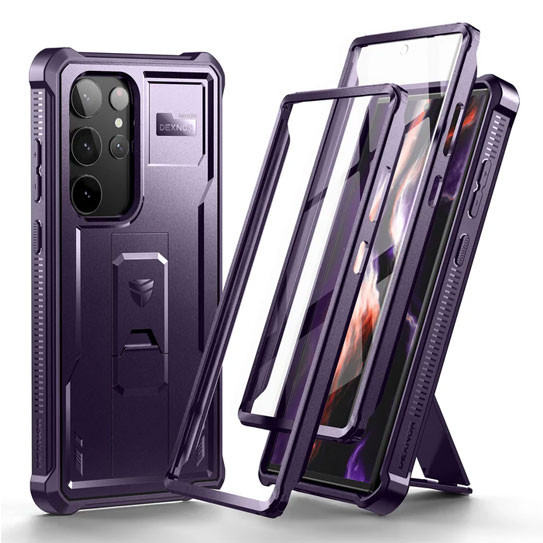 Dexnor Armor Shield Case Samsung Galaxy S23 Ultra With Screen Protector - Purple
