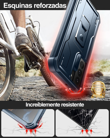 Dexnor Armor Shield Case Samsung Galaxy S22+ Plus With Screen Protector - Blue