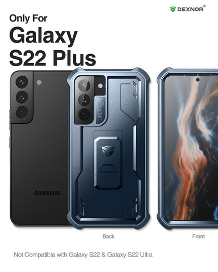 Dexnor Armor Shield Case Samsung Galaxy S22 With Screen Protector - Blue