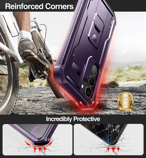 Dexnor Armor Shield Case Samsung Galaxy S21 FE With Screen Protector - Purple