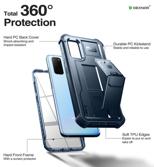 Dexnor Rugged Armor Case Samsung Galaxy S20 FE - Blue