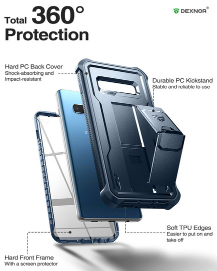 Dexnor Rugged Armor Case Samsung Galaxy S10 - Blue