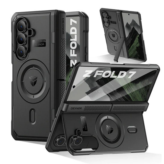 Dexnor Rugged Armor Case Samsung Galaxy Z Fold 7 - Black