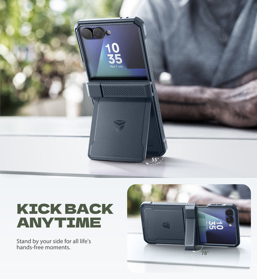 Dexnor Rugged Armor Case Samsung Galaxy Z Flip 7 - Blue