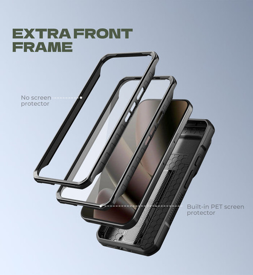 Dexnor Rugged Armor Case Google Pixel 10 Pro XL with Slide Camera Cover - Black