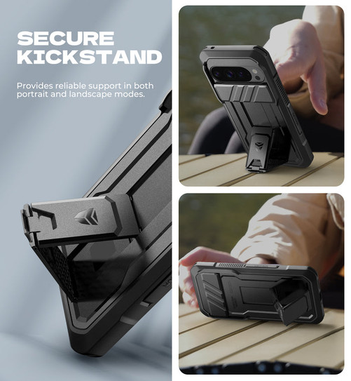 Dexnor Rugged Armor Case Google Pixel 10/10 Pro with Slide Camera Cover - Black