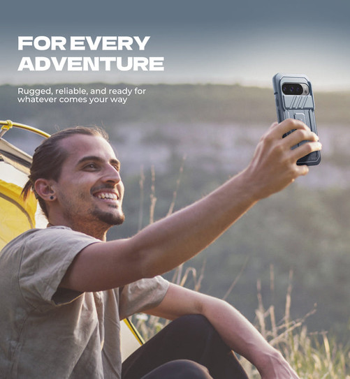 Dexnor Rugged Armor Case Google Pixel 10/10 Pro with Slide Camera Cover - Blue