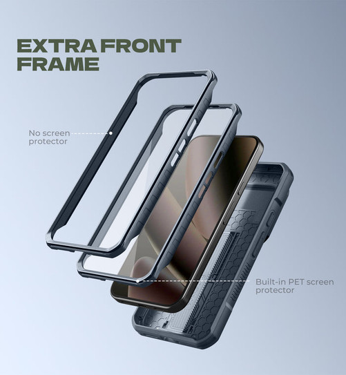 Dexnor Rugged Armor Case Google Pixel 10/10 Pro with Slide Camera Cover - Blue