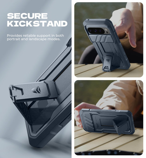 Dexnor Rugged Armor Case Google Pixel 10/10 Pro with Slide Camera Cover - Blue