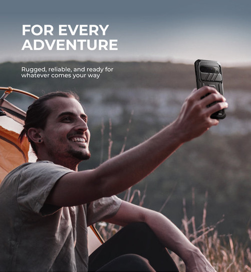 Dexnor Rugged Armor Case Google Pixel 9 Pro XL with Slide Camera Cover - Black