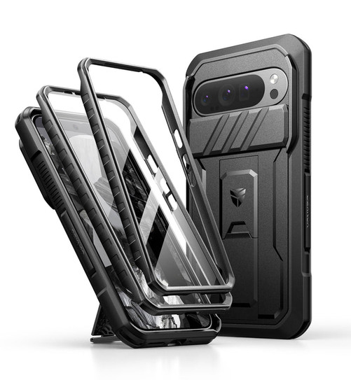 Dexnor Rugged Armor Case Google Pixel 9 Pro with Slide Camera Cover - Black