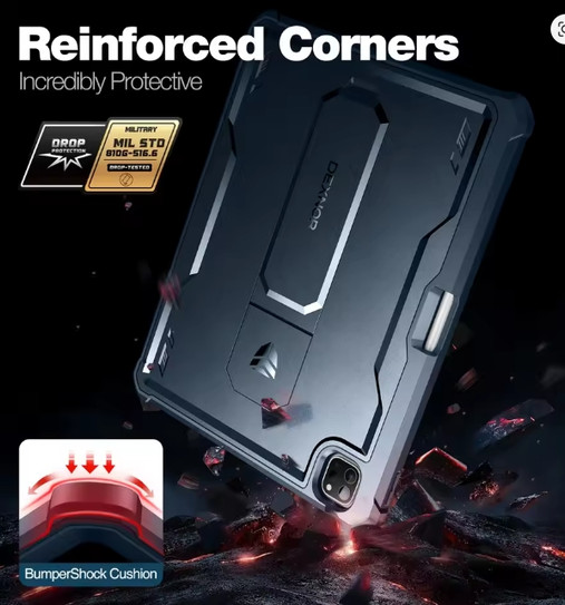 Dexnor Rugged Armor Case iPad Pro 12.9 (2022/2021/2020) - Black