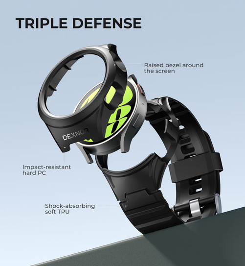 Dexnor Sports Band Case Samsung Galaxy Watch 6 44mm - Black