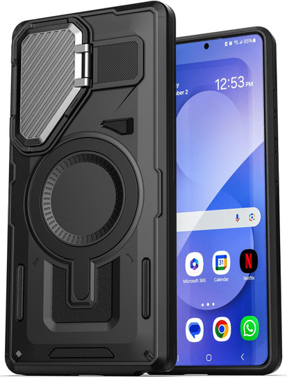 Encased Explorer Case Samsung Galaxy S25FE with Belt Clip Holster - Black