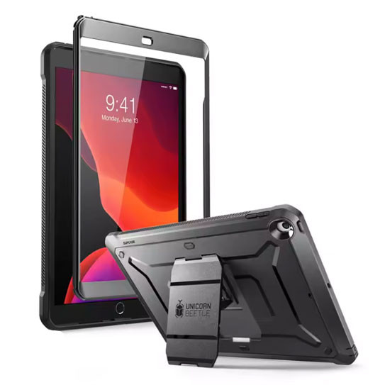 Supcase UB Pro Rugged Case iPad 10.2" 7th/8th/9th Gen with Built-in Screen Protector & Kickstand - Black